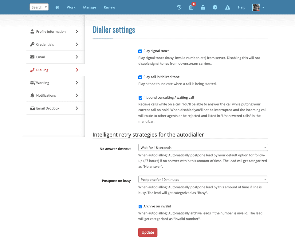 Power Dialer’s Intelligent Call Retry helps deliver more calls per day