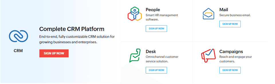 Zoho CRM Screenshot