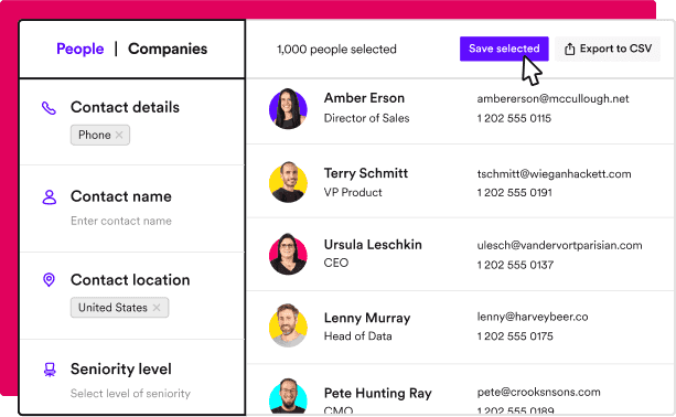 Building prospect lists with Lusha