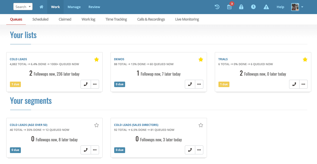 Personalised campaign dashboard in Myphoner